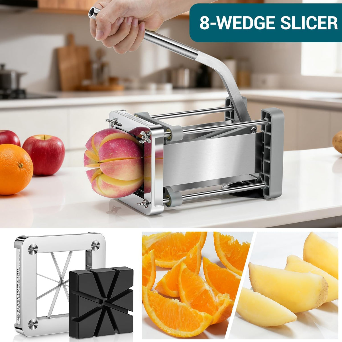 French Fry Cutter for Potatoes, 1/2 Inch Professional Grade