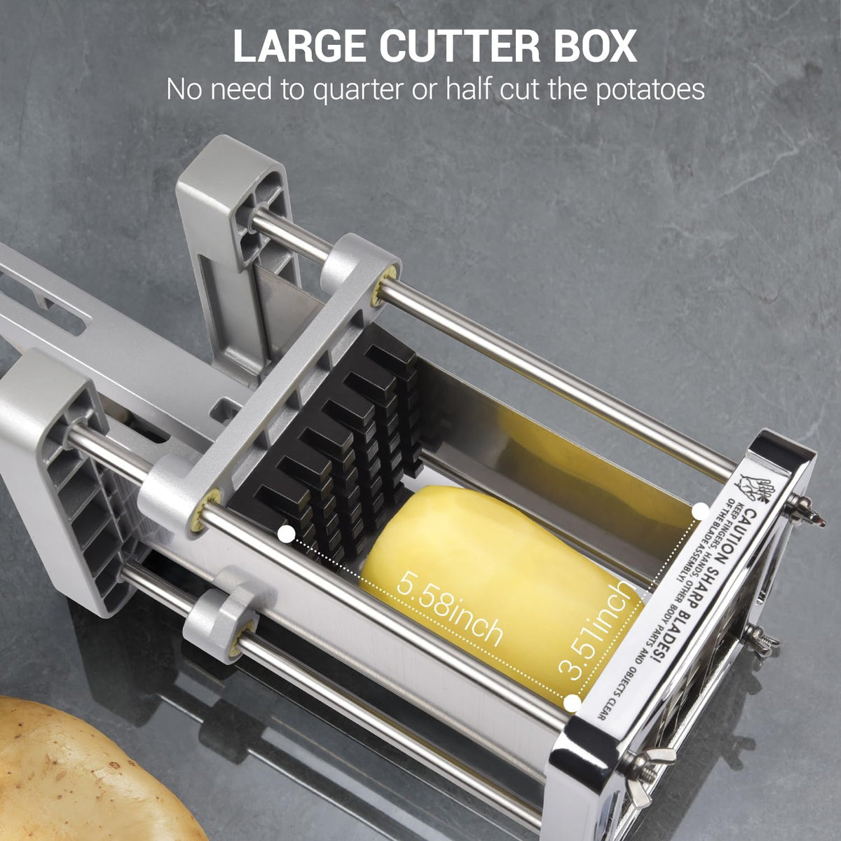 French Fry Cutter for Potatoes, 1/2 Inch Professional Grade
