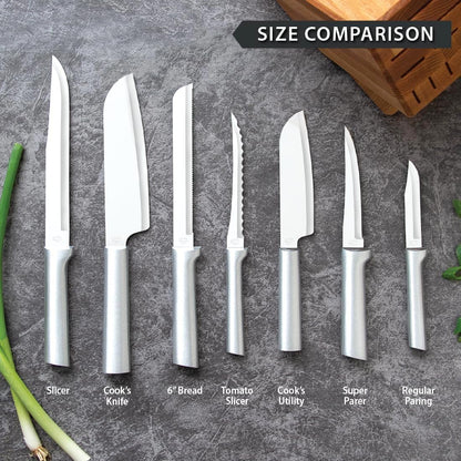 Tomato Slicer Knife (W226), Black Handle | 5" Stainless Steel Serrated Blade, Black Resin Handle