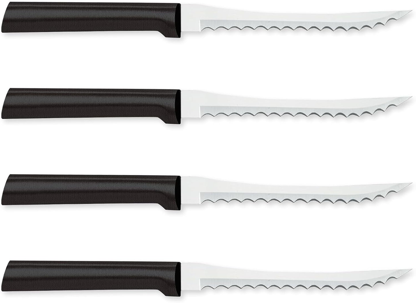 Tomato Slicer Knife (W226), Black Handle | 5" Stainless Steel Serrated Blade, Black Resin Handle