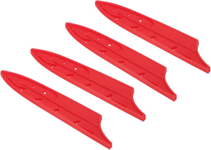 ABS Safety Knife Cover Sleeves for 5" Paring Knife, Universal Chopping Edge Guard Blade Protector Sheath for Kitchen Bar, Red, 13cm L, Pack of 4