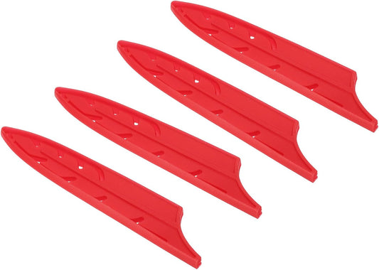 ABS Safety Knife Cover Sleeves for 5" Paring Knife, Universal Chopping Edge Guard Blade Protector Sheath for Kitchen Bar, Red, 13cm L, Pack of 4