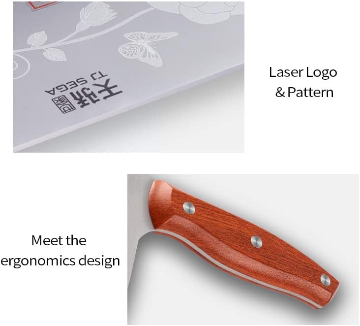 Meat Cleaver Knife 7.4 Inch, Ultra Sharp Chinese Chef's Knives, Full-tang Chopping Knife, 30Cr13 Steel Blade Thickness 2.5 mm, TJ SEGA Series TC1707