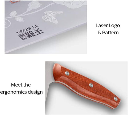 Meat Cleaver Knife 7.4 Inch, Ultra Sharp Chinese Chef's Knives, Full-tang Chopping Knife, 30Cr13 Steel Blade Thickness 2.5 mm, TJ SEGA Series TC1707