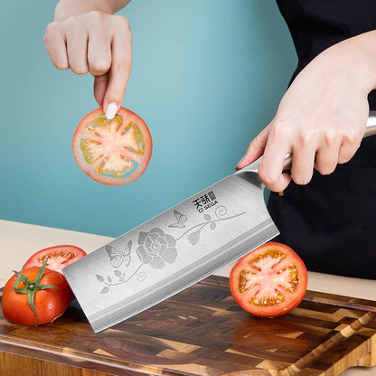 Meat Cleaver Knife 7.4 Inch, Ultra Sharp Chinese Chef's Knives, Full-tang Chopping Knife, 30Cr13 Steel Blade Thickness 2.5 mm, TJ SEGA Series TC1707