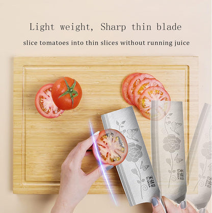 Meat Cleaver Knife 7.4 Inch, Ultra Sharp Chinese Chef's Knives, Full-tang Chopping Knife, 30Cr13 Steel Blade Thickness 2.5 mm, TJ SEGA Series TC1707