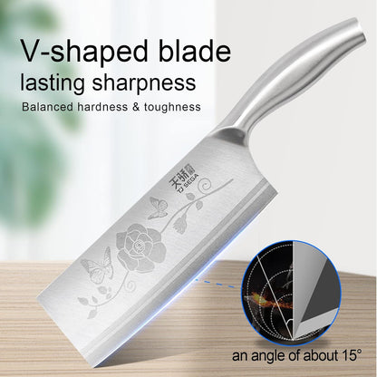 Meat Cleaver Knife 7.4 Inch, Ultra Sharp Chinese Chef's Knives, Full-tang Chopping Knife, 30Cr13 Steel Blade Thickness 2.5 mm, TJ SEGA Series TC1707