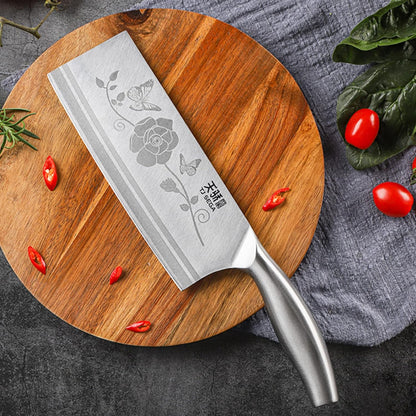 Meat Cleaver Knife 7.4 Inch, Ultra Sharp Chinese Chef's Knives, Full-tang Chopping Knife, 30Cr13 Steel Blade Thickness 2.5 mm, TJ SEGA Series TC1707
