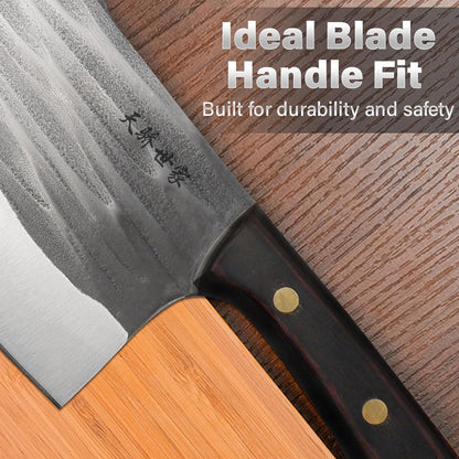 Meat Cleaver Knife 7.4 Inch, Ultra Sharp Chinese Chef's Knives, Full-tang Chopping Knife, 30Cr13 Steel Blade Thickness 2.5 mm, TJ SEGA Series TC1707