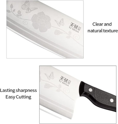 Meat Cleaver Knife 7.4 Inch, Ultra Sharp Chinese Chef's Knives, Full-tang Chopping Knife, 30Cr13 Steel Blade Thickness 2.5 mm, TJ SEGA Series TC1707