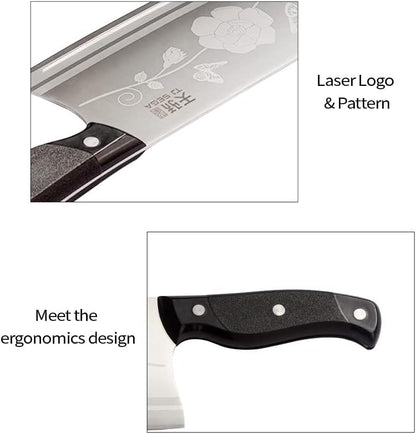 Meat Cleaver Knife 7.4 Inch, Ultra Sharp Chinese Chef's Knives, Full-tang Chopping Knife, 30Cr13 Steel Blade Thickness 2.5 mm, TJ SEGA Series TC1707