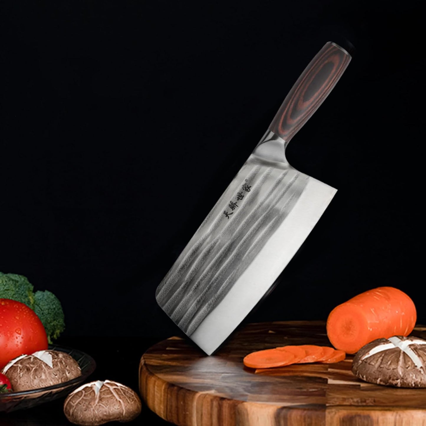 Meat Cleaver Knife 7.4 Inch, Ultra Sharp Chinese Chef's Knives, Full-tang Chopping Knife, 30Cr13 Steel Blade Thickness 2.5 mm, TJ SEGA Series TC1707