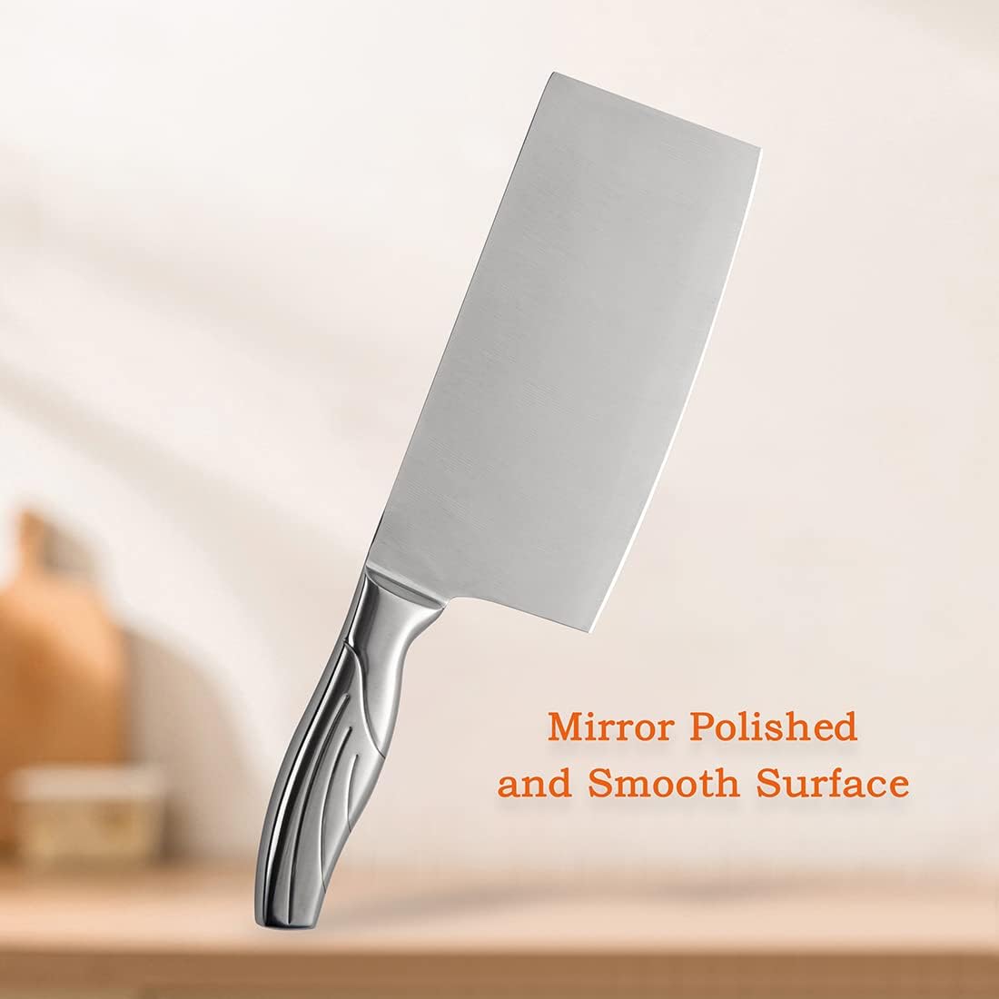 Meat Cleaver Knife 7.4 Inch, Ultra Sharp Chinese Chef's Knives, Full-tang Chopping Knife, 30Cr13 Steel Blade Thickness 2.5 mm, TJ SEGA Series TC1707