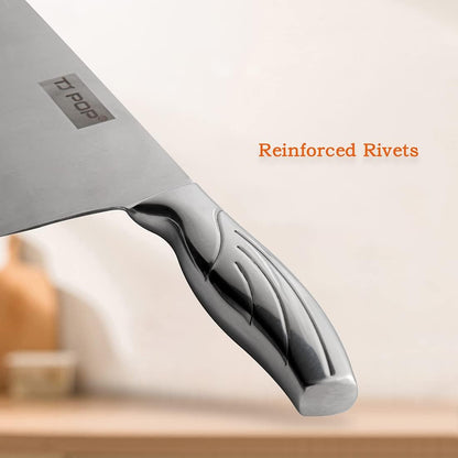 Meat Cleaver Knife 7.4 Inch, Ultra Sharp Chinese Chef's Knives, Full-tang Chopping Knife, 30Cr13 Steel Blade Thickness 2.5 mm, TJ SEGA Series TC1707
