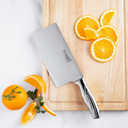 Meat Cleaver Knife 7.4 Inch, Ultra Sharp Chinese Chef's Knives, Full-tang Chopping Knife, 30Cr13 Steel Blade Thickness 2.5 mm, TJ SEGA Series TC1707
