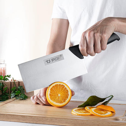 Meat Cleaver Knife 7.4 Inch, Ultra Sharp Chinese Chef's Knives, Full-tang Chopping Knife, 30Cr13 Steel Blade Thickness 2.5 mm, TJ SEGA Series TC1707