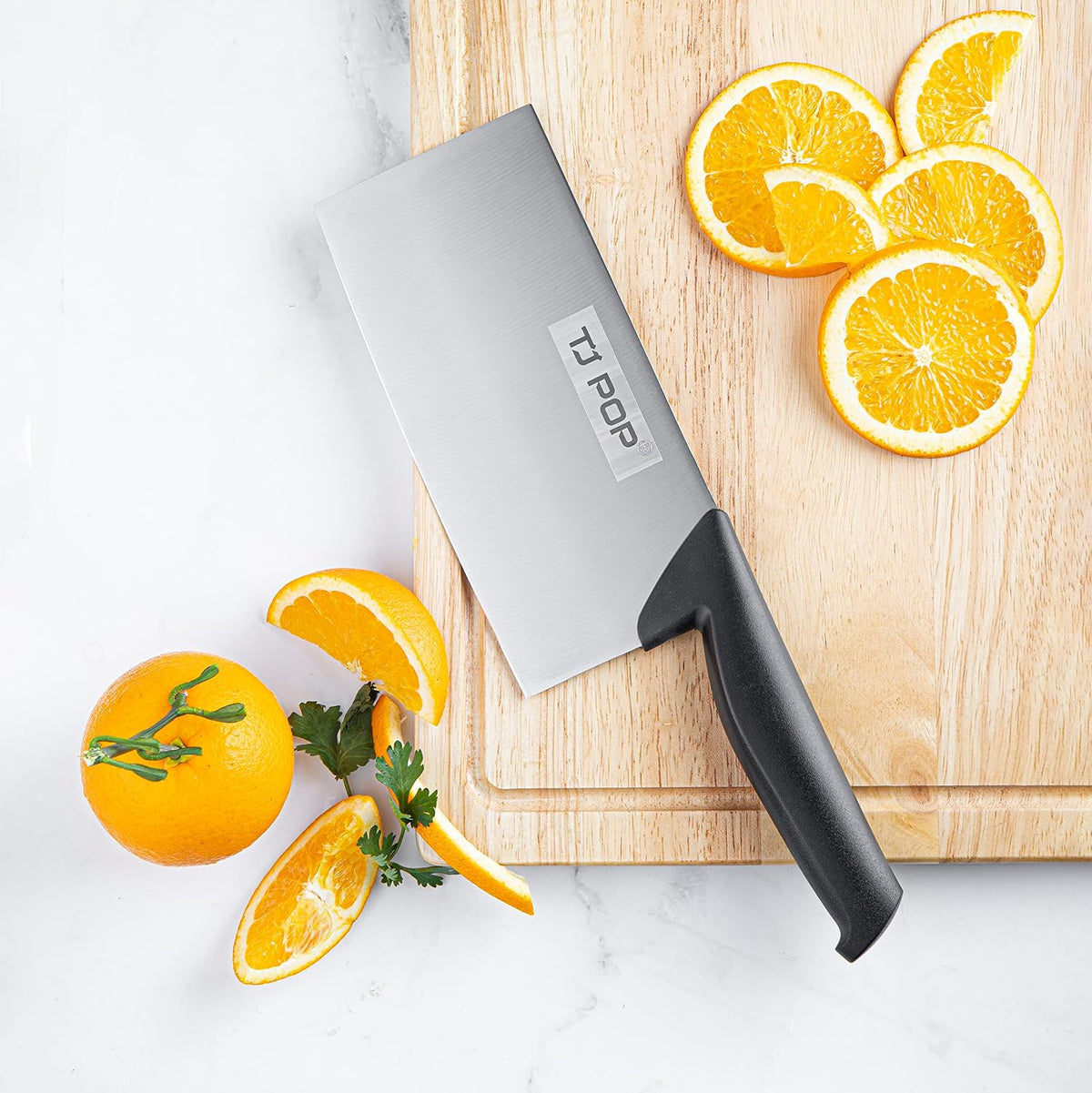 Meat Cleaver Knife 7.4 Inch, Ultra Sharp Chinese Chef's Knives, Full-tang Chopping Knife, 30Cr13 Steel Blade Thickness 2.5 mm, TJ SEGA Series TC1707