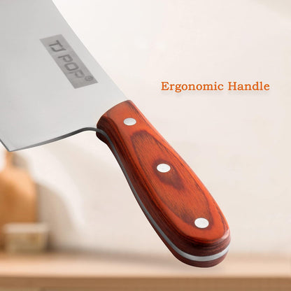 Meat Cleaver Knife 7.4 Inch, Ultra Sharp Chinese Chef's Knives, Full-tang Chopping Knife, 30Cr13 Steel Blade Thickness 2.5 mm, TJ SEGA Series TC1707