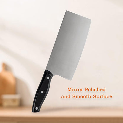 Meat Cleaver Knife 7.4 Inch, Ultra Sharp Chinese Chef's Knives, Full-tang Chopping Knife, 30Cr13 Steel Blade Thickness 2.5 mm, TJ SEGA Series TC1707