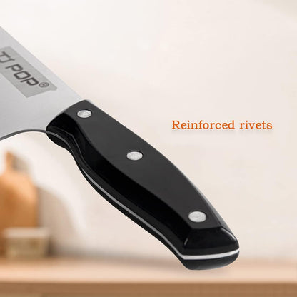 Meat Cleaver Knife 7.4 Inch, Ultra Sharp Chinese Chef's Knives, Full-tang Chopping Knife, 30Cr13 Steel Blade Thickness 2.5 mm, TJ SEGA Series TC1707