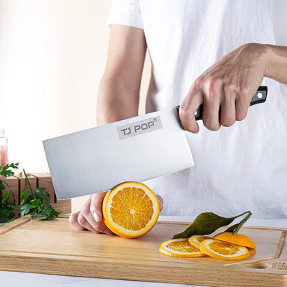 Meat Cleaver Knife 7.4 Inch, Ultra Sharp Chinese Chef's Knives, Full-tang Chopping Knife, 30Cr13 Steel Blade Thickness 2.5 mm, TJ SEGA Series TC1707