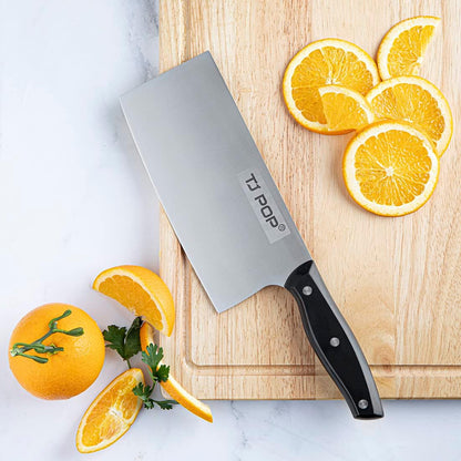 Meat Cleaver Knife 7.4 Inch, Ultra Sharp Chinese Chef's Knives, Full-tang Chopping Knife, 30Cr13 Steel Blade Thickness 2.5 mm, TJ SEGA Series TC1707