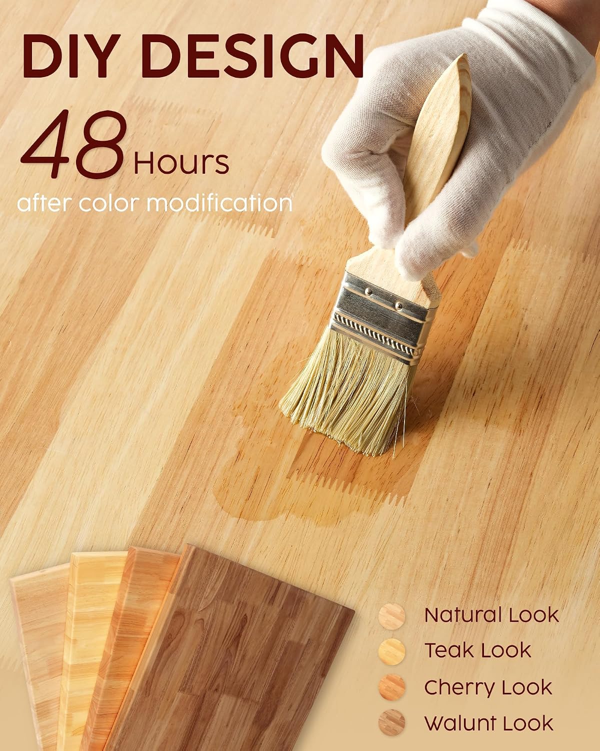 Hevea Butcher Block Countertop, 25"×24"×1.5" Unfinished Wood Table Top