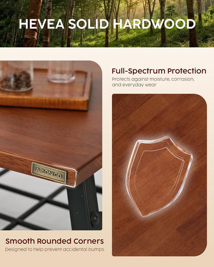 Hevea Butcher Block Countertop, 25"×24"×1.5" Unfinished Wood Table Top