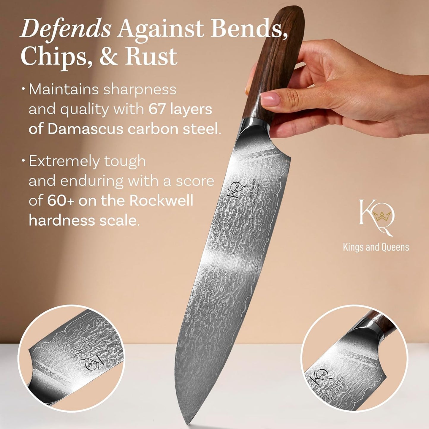 Japanese Kitchen Knife 7 Inch - Santoku Knife Ultra Sharp in High Carbon Steel - Japanese Chef Knife with Ergonomic Non-Slip Handle for Kitchen Precision Cutting