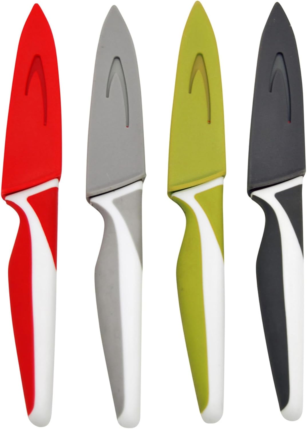 Gourmet Paring Knife Set, 4-Pack, Stainless Steel, Blade Covers