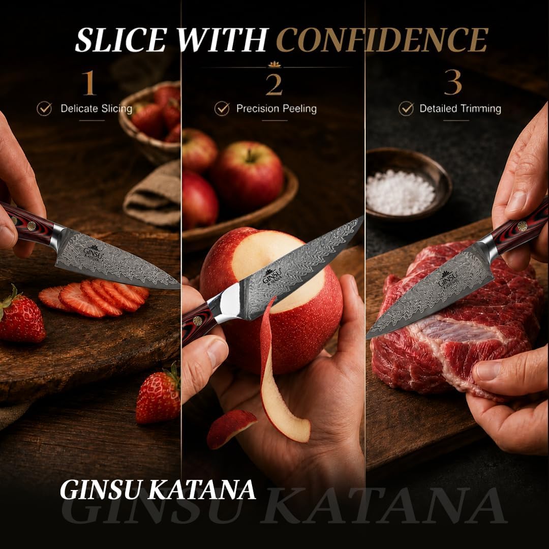 3.5" PETTY/PARING KNIFE | DAMASCUS | HERITAGE COLLECTION JAPANESE KNIFE | BEST KNIFE FOR YOUR KITCHEN