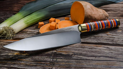 Chef Knife – 8-inch Blade Kitchen Knife – High-Hardness Japanese Steel Knives and Multicolored Handle – Ultra-Sharp Paring Knives – Birthday Gifts for Women and Men