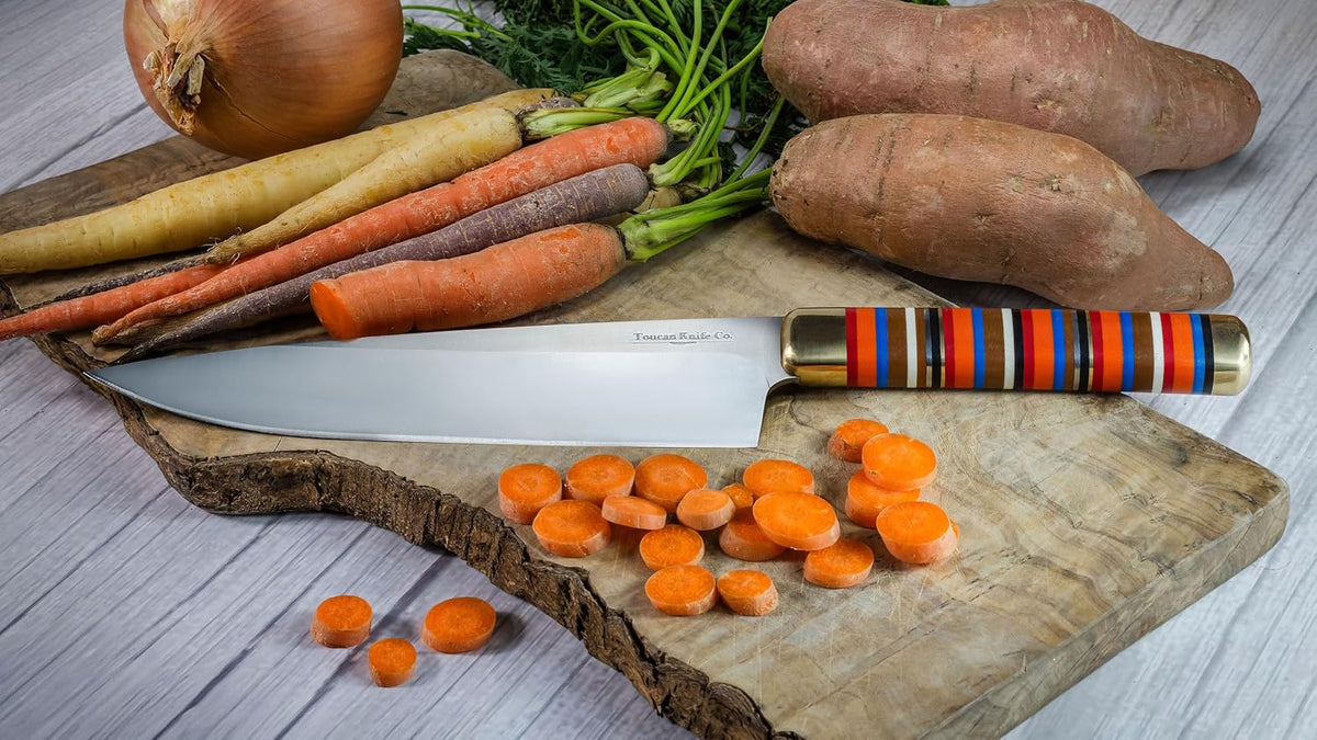 Chef Knife – 8-inch Blade Kitchen Knife – High-Hardness Japanese Steel Knives and Multicolored Handle – Ultra-Sharp Paring Knives – Birthday Gifts for Women and Men