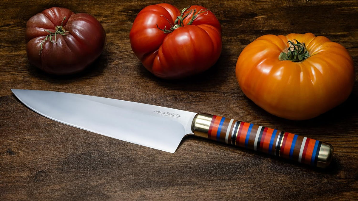 Chef Knife – 8-inch Blade Kitchen Knife – High-Hardness Japanese Steel Knives and Multicolored Handle – Ultra-Sharp Paring Knives – Birthday Gifts for Women and Men