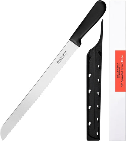 12 Inch Serrated Bread Knife for Homemade Bread, Stainless Steel Wide Wavy Edge Knife, Multi-Purpose Kitchen Knife, Efficient Cake Slicer, Ultra Sharp Baker's Knife for Cutting Crusty Breads, Cake