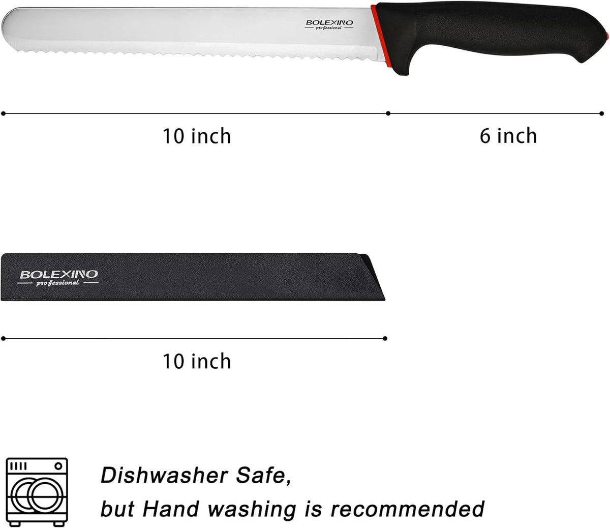 12 Inch Serrated Bread Knife for Homemade Bread, Stainless Steel Wide Wavy Edge Knife, Multi-Purpose Kitchen Knife, Efficient Cake Slicer, Ultra Sharp Baker's Knife for Cutting Crusty Breads, Cake