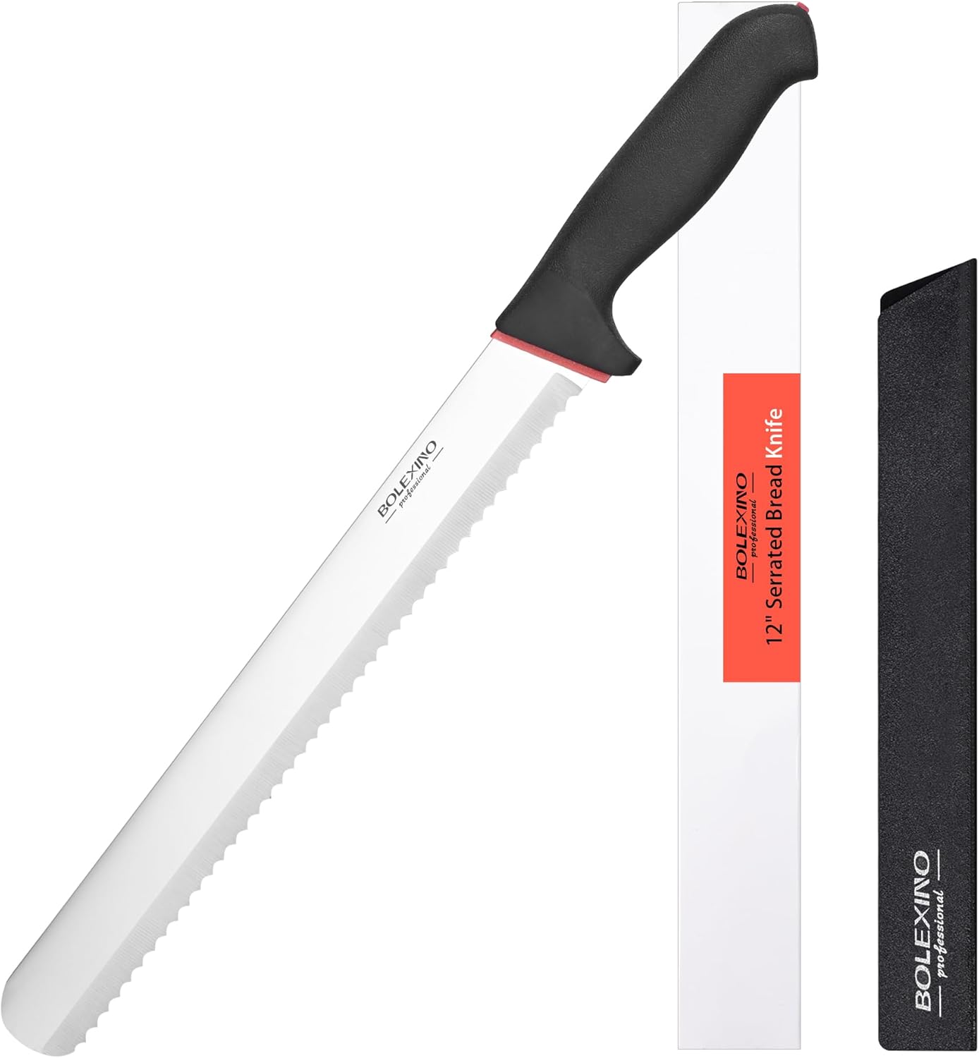 12 Inch Serrated Bread Knife for Homemade Bread, Stainless Steel Wide Wavy Edge Knife, Multi-Purpose Kitchen Knife, Efficient Cake Slicer, Ultra Sharp Baker's Knife for Cutting Crusty Breads, Cake