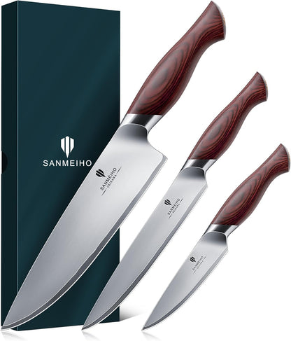 Chef Knife 8 Inch, High Carbon Japanese 10Cr15Mov Stainless Steel Kitchen Professional Cooking Knife, Ultra Sharp Japanese Knife with Ergonomic Pakkawood Handle