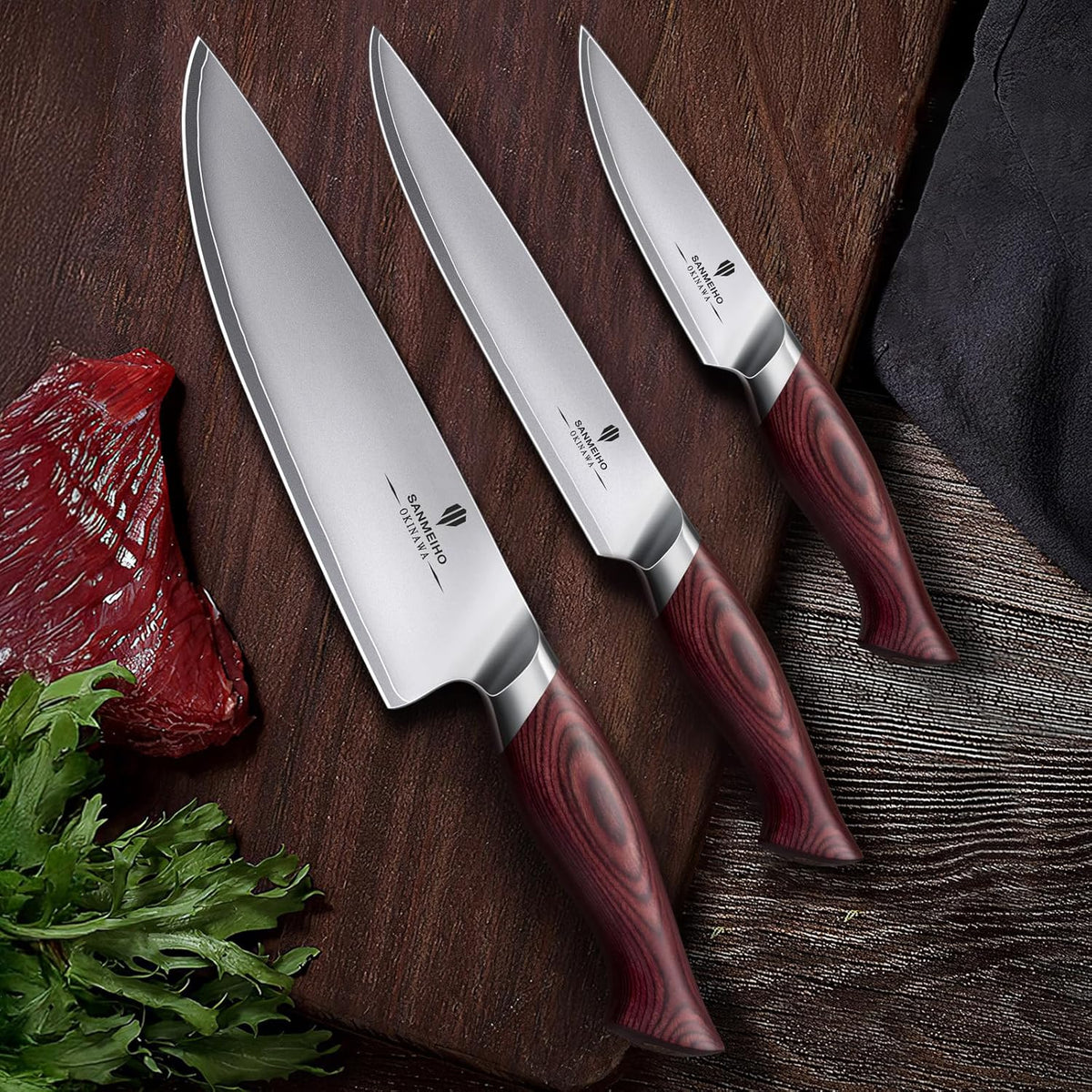 Chef Knife 8 Inch, High Carbon Japanese 10Cr15Mov Stainless Steel Kitchen Professional Cooking Knife, Ultra Sharp Japanese Knife with Ergonomic Pakkawood Handle