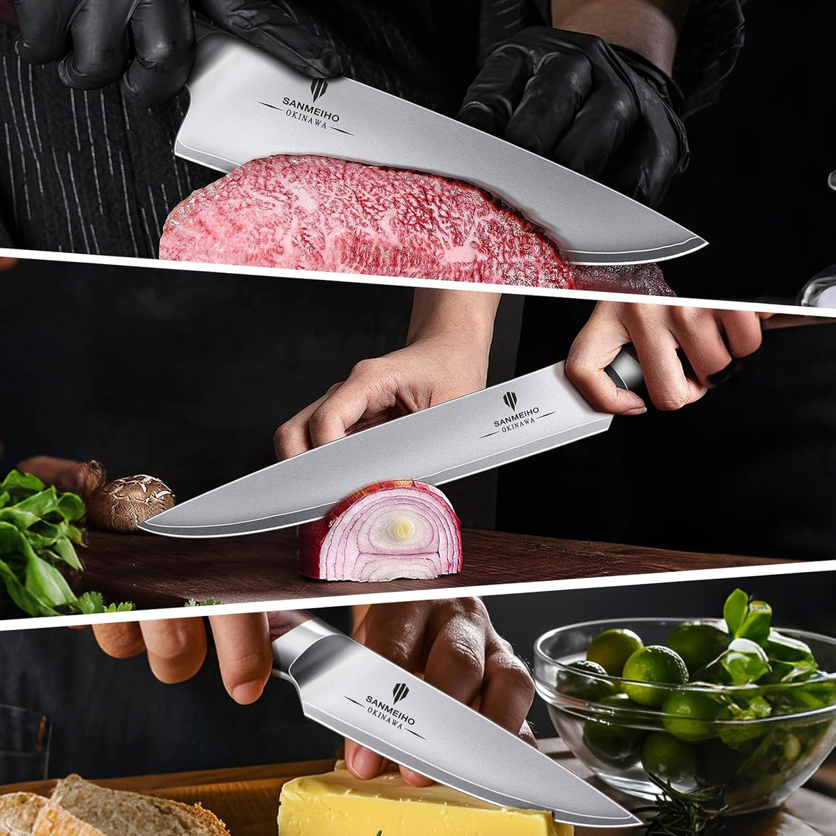Chef Knife 8 Inch, High Carbon Japanese 10Cr15Mov Stainless Steel Kitchen Professional Cooking Knife, Ultra Sharp Japanese Knife with Ergonomic Pakkawood Handle