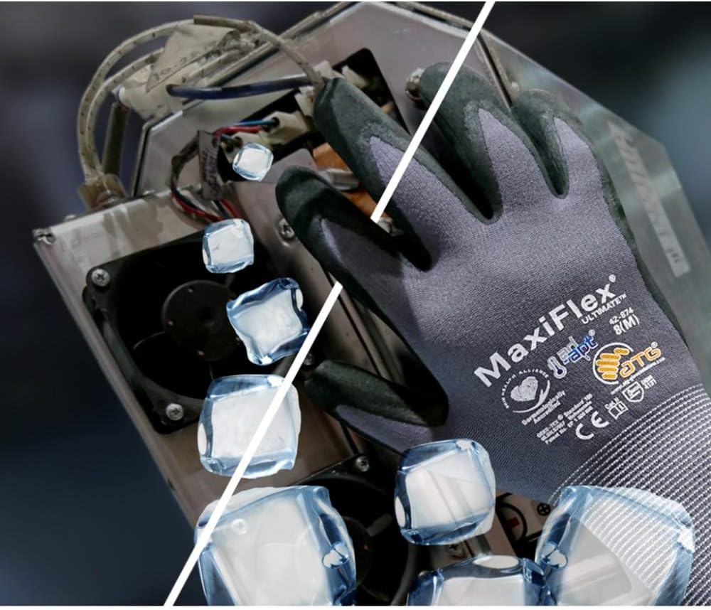 34-874 Seamless Knit Nylon Gloves with Nitrile Coated Micro-Foam Grip on Palm and Fingers Cut Resistance Gloves