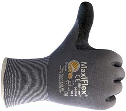 34-874 Seamless Knit Nylon Gloves with Nitrile Coated Micro-Foam Grip on Palm and Fingers Cut Resistance Gloves