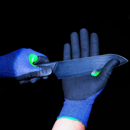 24G Ultra Thin A5 Cut Resistant Gloves, HPPE Nitrile Coated Breathable Work Gloves, Touchscreen Friendly, 3 Pairs