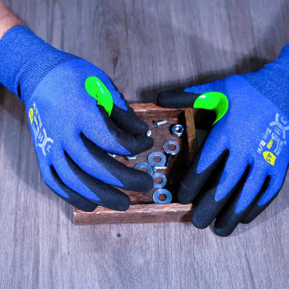 24G Ultra Thin A5 Cut Resistant Gloves, HPPE Nitrile Coated Breathable Work Gloves, Touchscreen Friendly, 3 Pairs