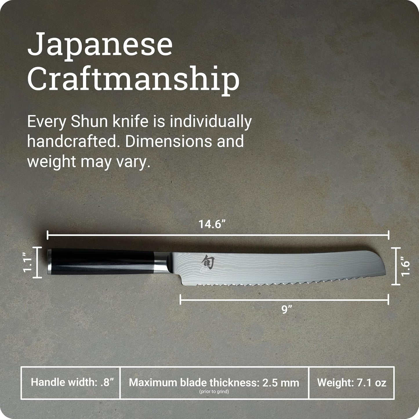 Classic 9" Bread Knife, Handcrafted Japanese Serrated Knife, VG-MAX Core with Damascus Stainless Steel Cladding, Pakkawood Handle, Slicing Tool for Professional and Home Chefs