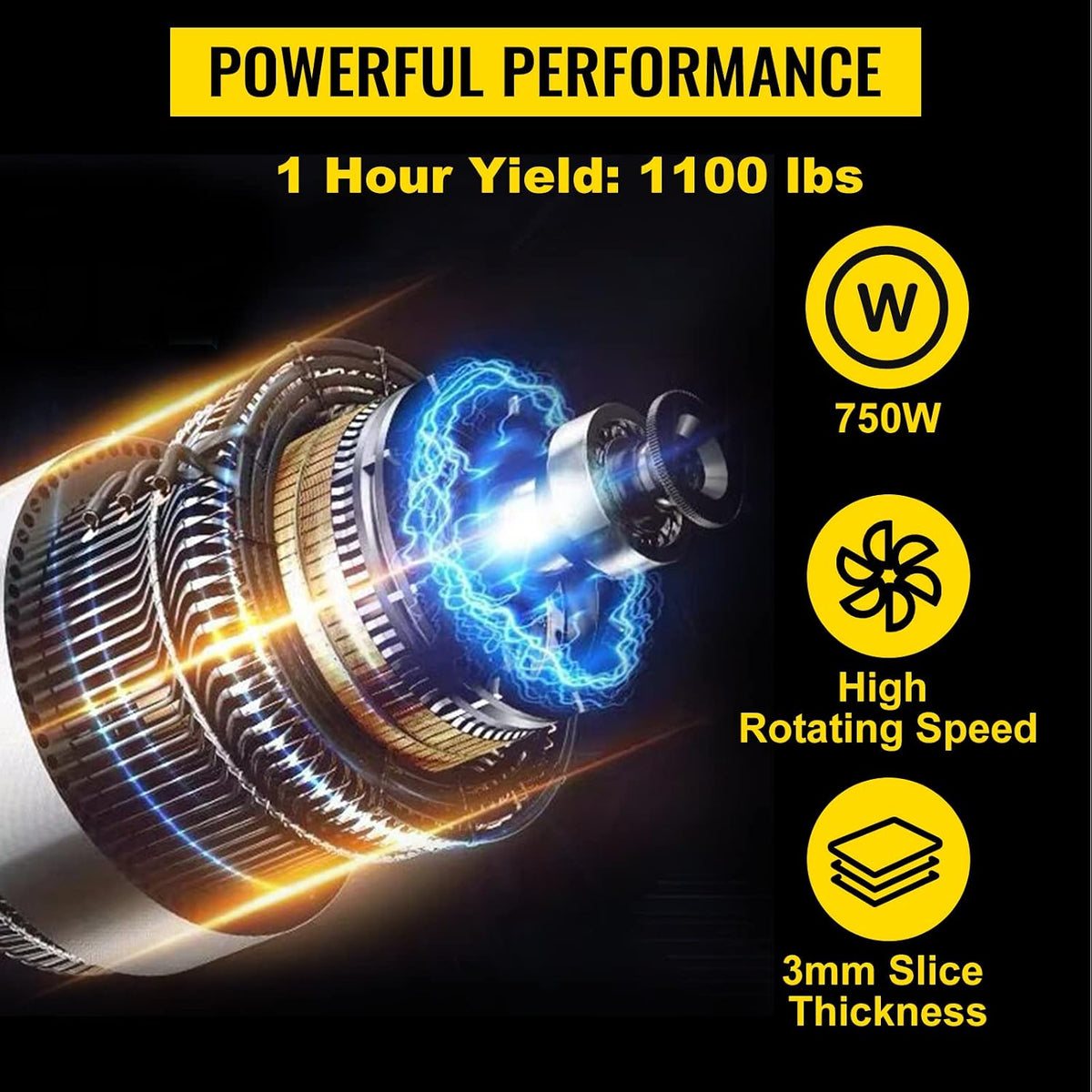 850W Meat Slicer, Commercial Meat Cutting Machine, Stainless Steel, 5 mm Thickness, Detachable Blades, Electric Food Slicer for Home Kitchen Restaurant Supermarket