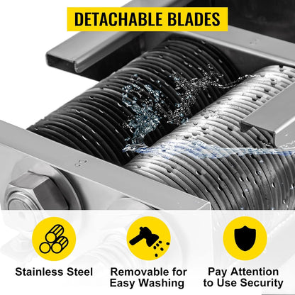 850W Meat Slicer, Commercial Meat Cutting Machine, Stainless Steel, 5 mm Thickness, Detachable Blades, Electric Food Slicer for Home Kitchen Restaurant Supermarket