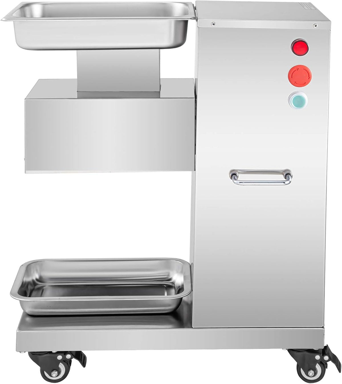 850W Meat Slicer, Commercial Meat Cutting Machine, Stainless Steel, 5 mm Thickness, Detachable Blades, Electric Food Slicer for Home Kitchen Restaurant Supermarket