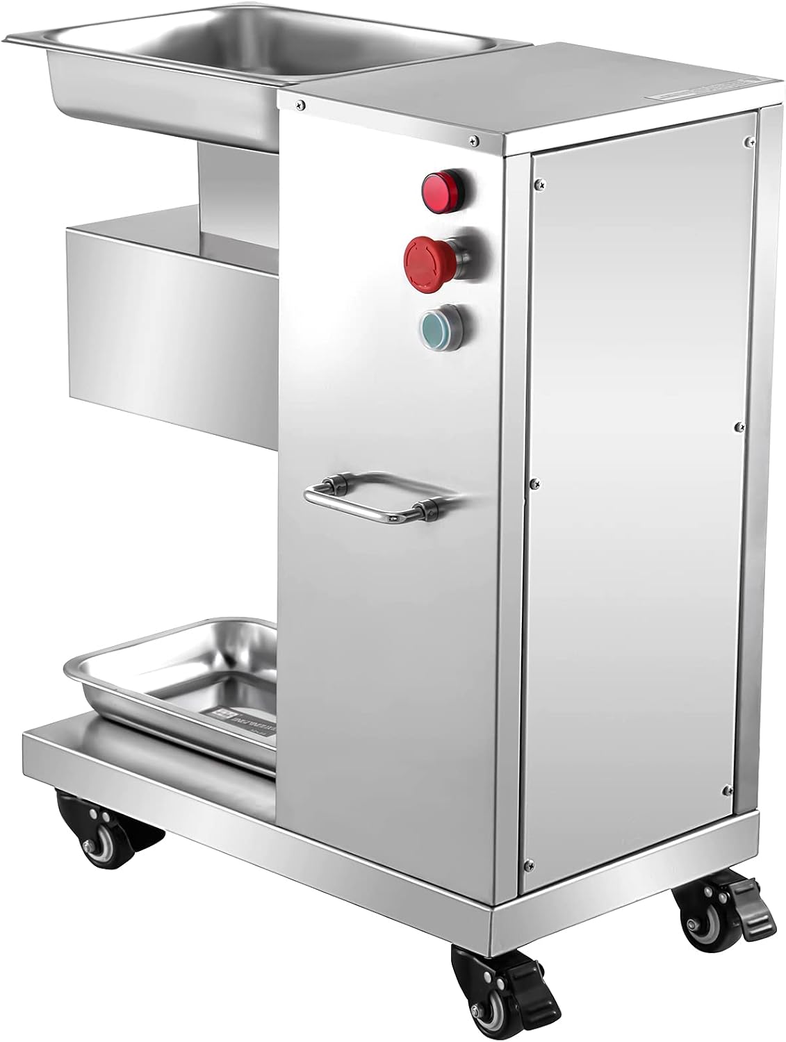 850W Meat Slicer, Commercial Meat Cutting Machine, Stainless Steel, 5 mm Thickness, Detachable Blades, Electric Food Slicer for Home Kitchen Restaurant Supermarket