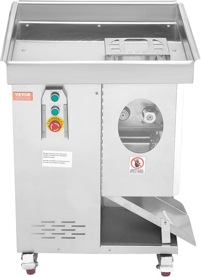 850W Meat Slicer, Commercial Meat Cutting Machine, Stainless Steel, 5 mm Thickness, Detachable Blades, Electric Food Slicer for Home Kitchen Restaurant Supermarket
